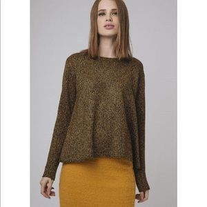 Brown and olive crew neck sweater